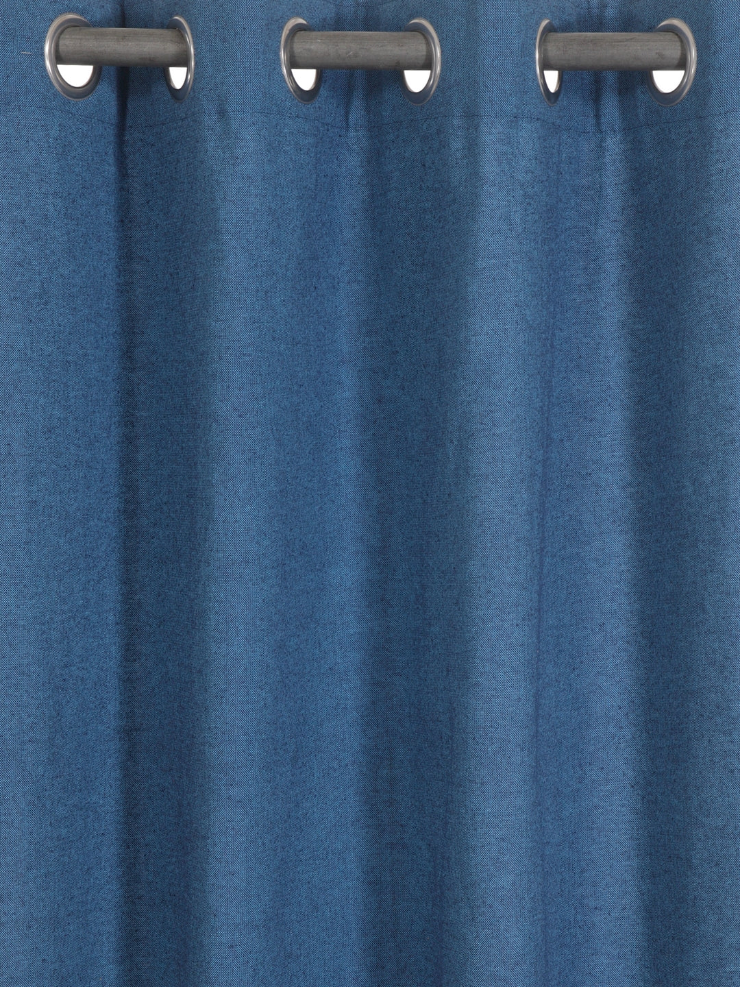Soumya 100% Cotton Solid Blue Eyelet Curtain, Pack of 1