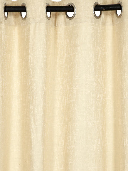 Soumya Hi end Satin Finish Premium Fabric Abstract Design Cream Color Curtain, Pack of 1