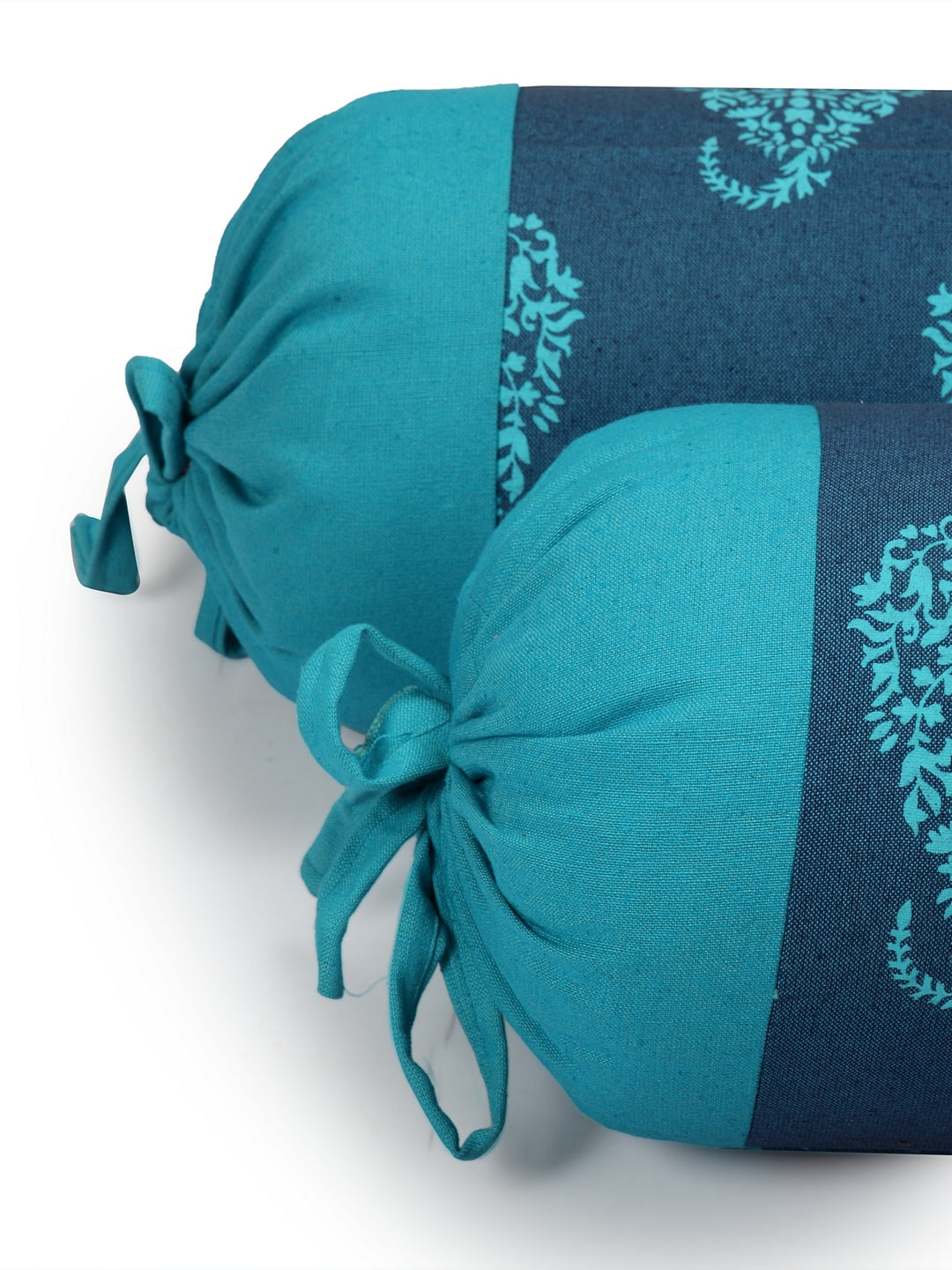 Mix n Match Premium Cotton Paisley Design Blue Color Diwan set, 1 Diwan Sheet, 2 Bolster Cover, 3 Cushion Covers