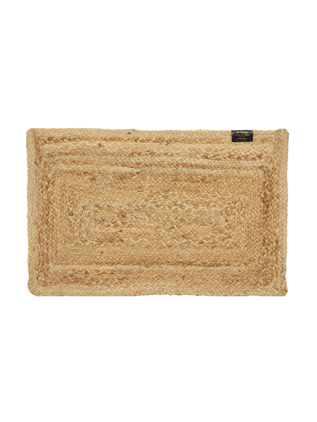 Natural Jute Braided Washable Printed Mat Maroon Color for Door, 1 Pc. Mat