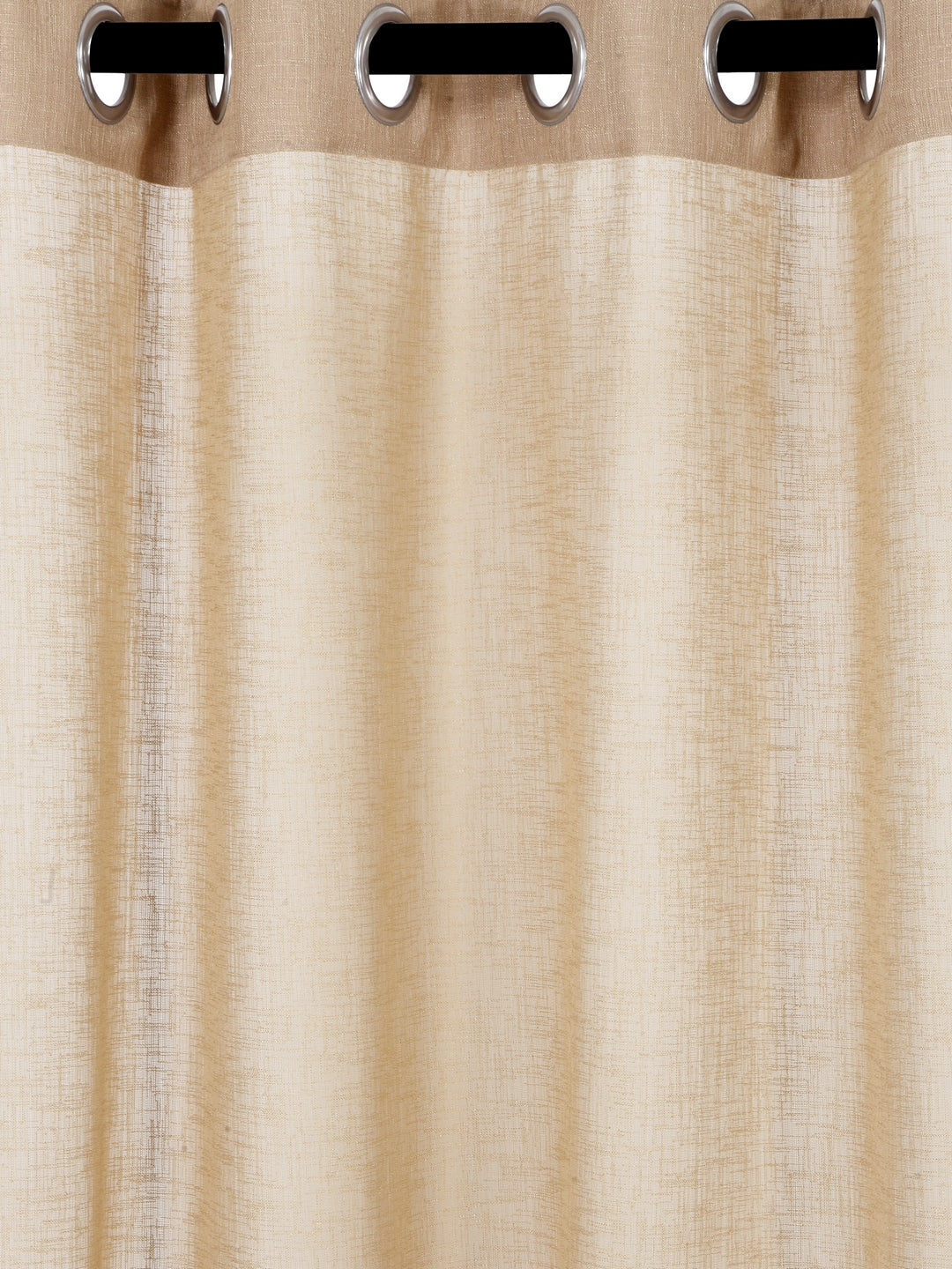 Soumya Premium Lightweight Solid Sheer Khakhi/Beige Color Linen Curtain, Pack of 1