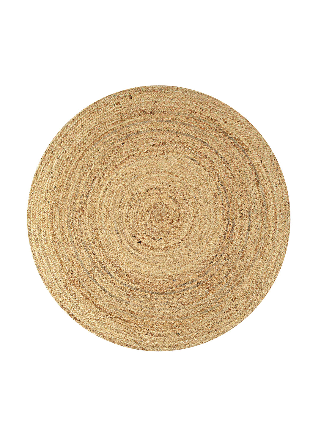 Natural Jute Braided Washable Printed Round Mat Black Color for Door and Bed Side, 1 Pc. Mat