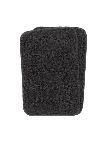 Set for 2 Microfiber Anti-Skid Washable Water Absorbent Mat Grey Color for Door and Bath