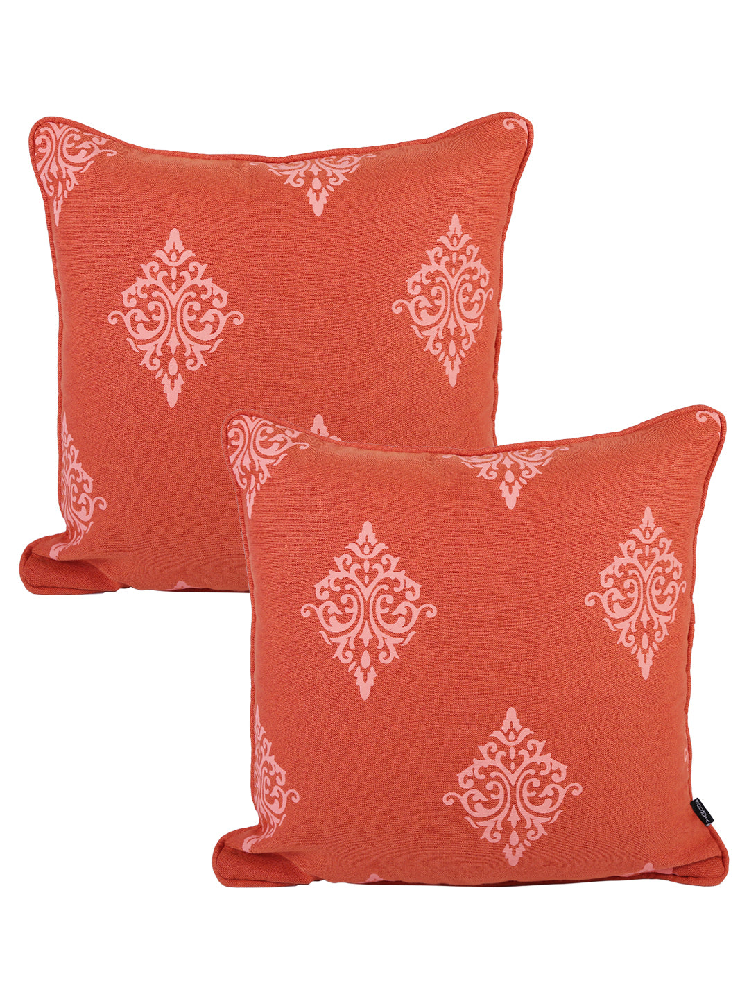 Soumya Rust 2 Pieces Ethnic Motifs Square Pure Cotton Cushion Covers