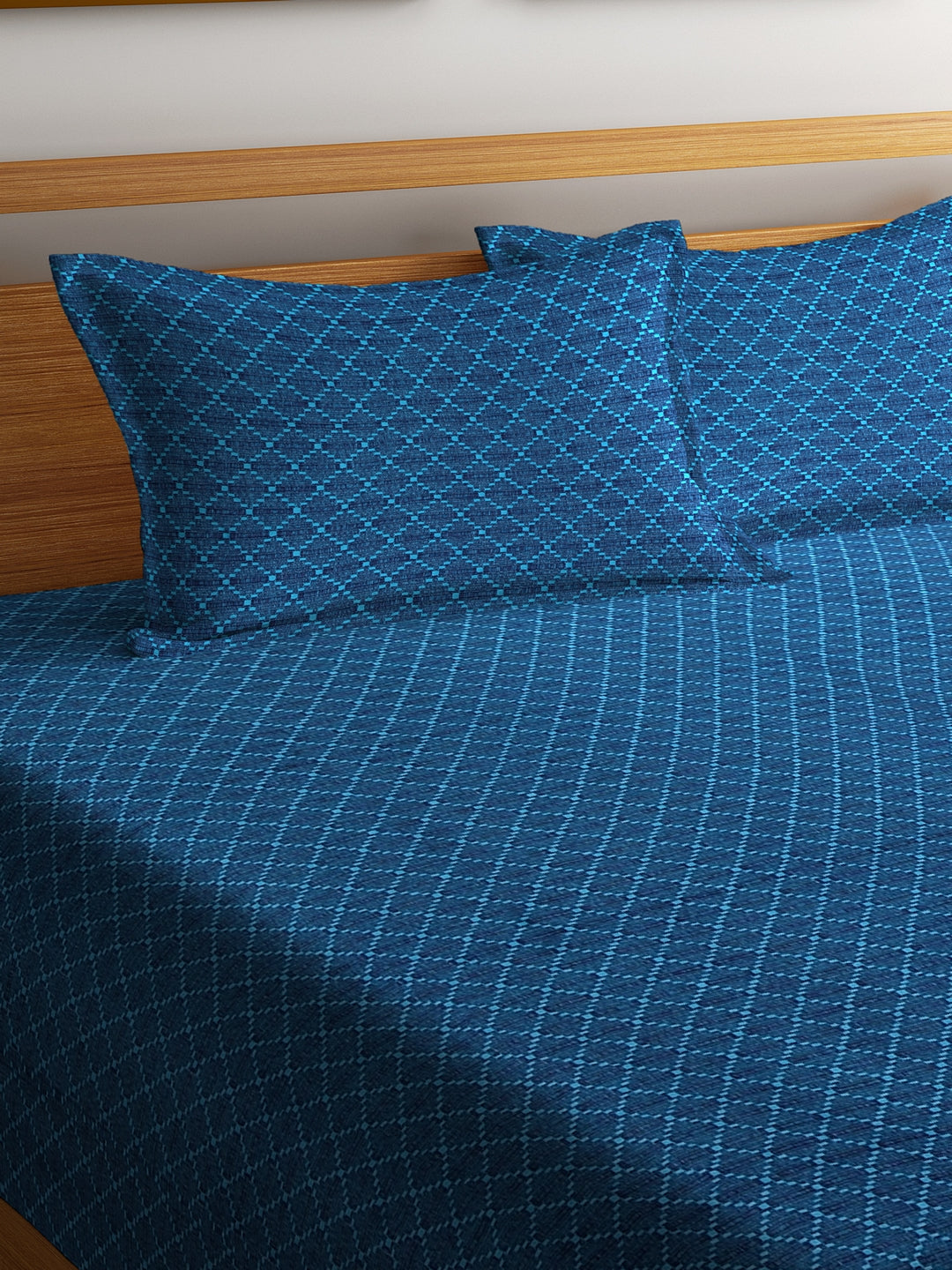 Set of 3 Premium Cotton Double Bedcover Set, 1 Double Bedcover, with 2 Pillow Cover