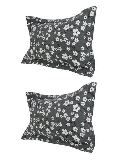 Pillow Covers in Grey color made with  Cotton Material , Bedding - 2 Pcs