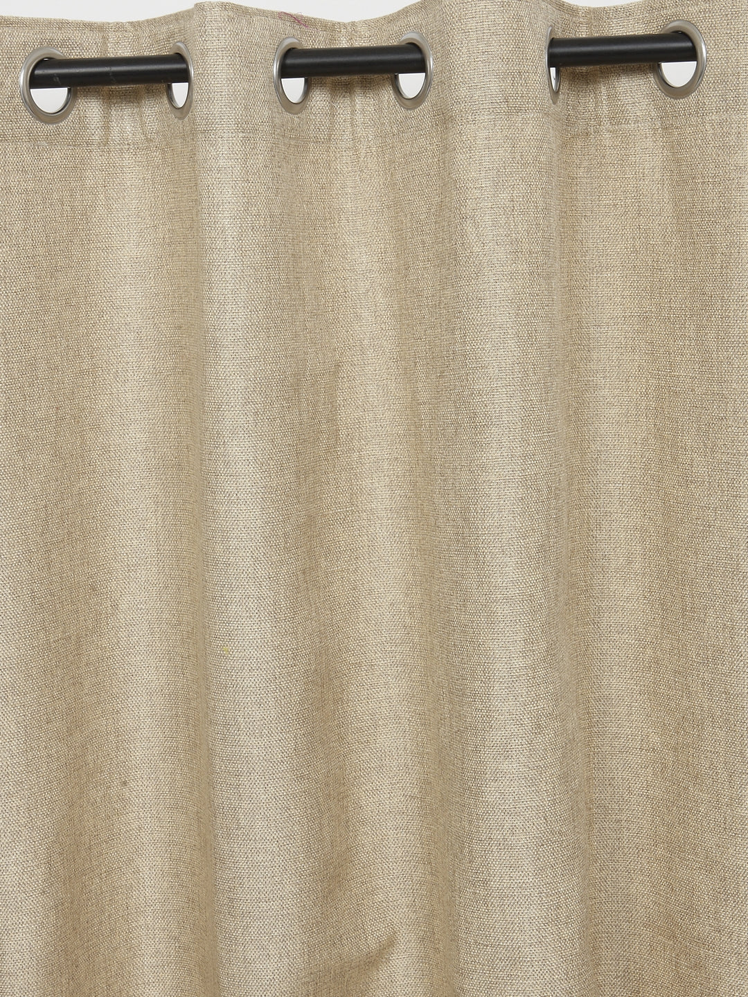 Soumya Premium Jute Finish Solid Beige Color Curtain, Pack of 1