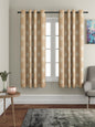 Soumya Floral Printed Solid Premium Beige Cotton Curtain, Pack of 1