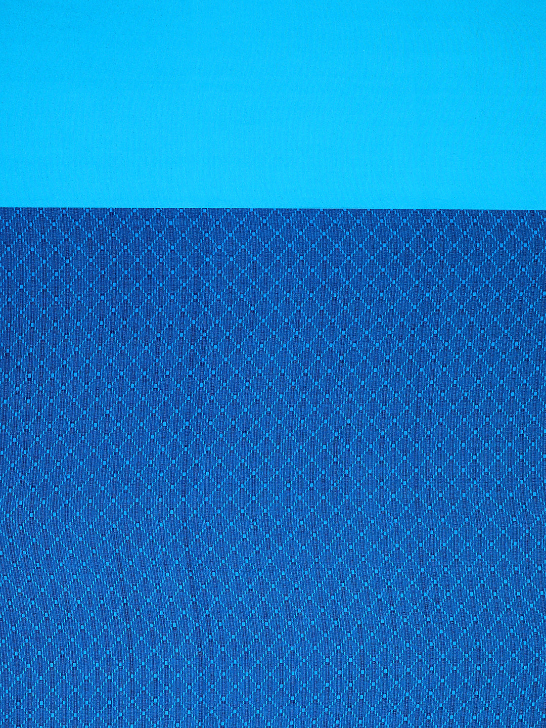 Mix n Match Premium Cotton Geometric Design Blue Color Diwan Set, 1 Diwan Sheet, 2 Bolster Cover, 3 Cushion Covers