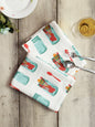 Table Napkins in Firozi color made with  Cotton Material , Kitchen Linen - 6 Pcs Set