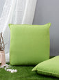 Set of 2 Premium Cotton Solid Green Color Cushion Cover Set, 2 pc Cushion Cover