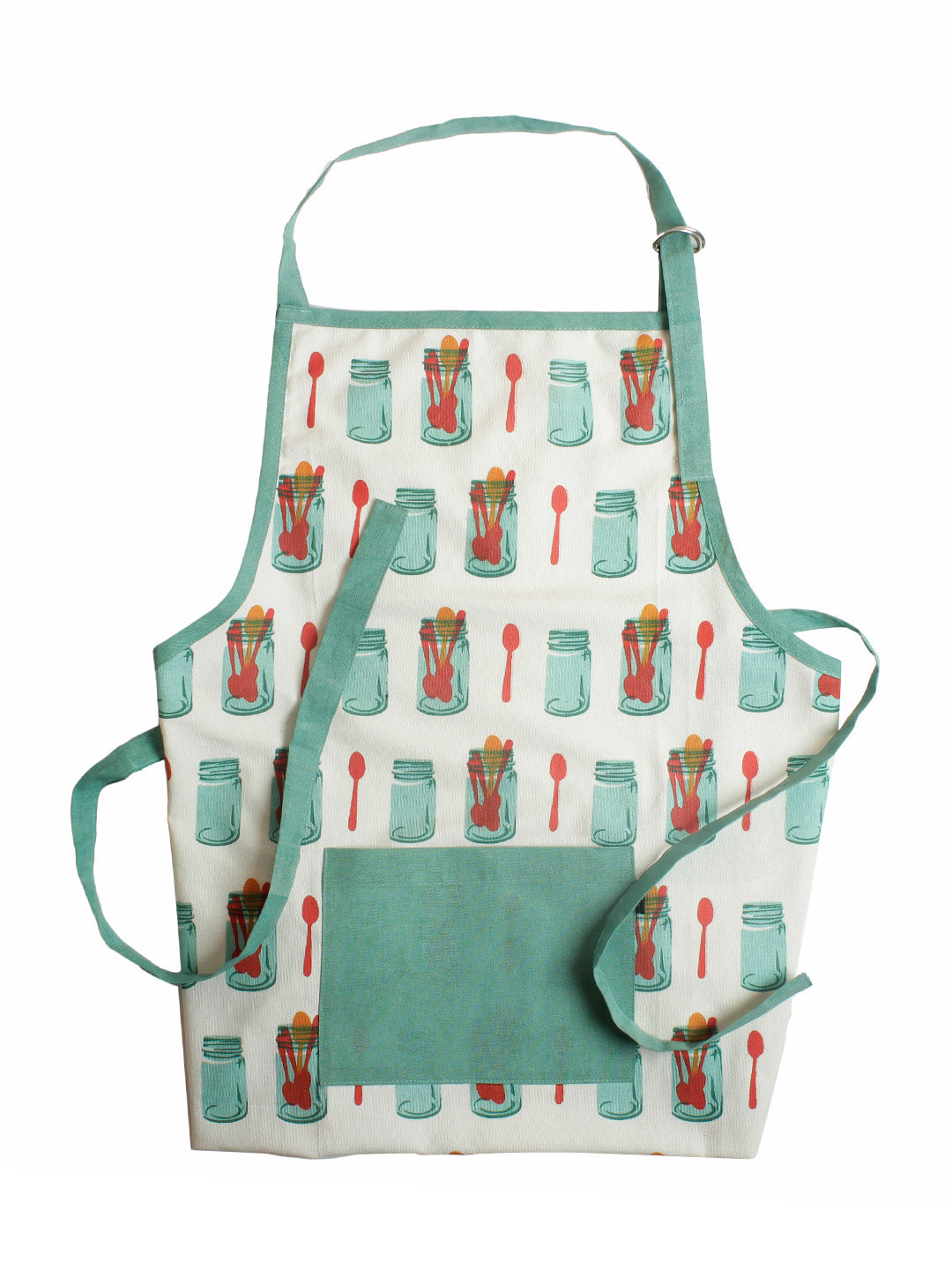 Cotton Printed Kitchen Apron with Front Pocket Blue Color Apron, 1 pcs Apron