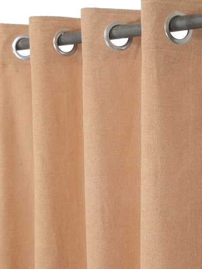 Soumya 100% Cotton Solid Beige Eyelet Curtain, Pack of 1