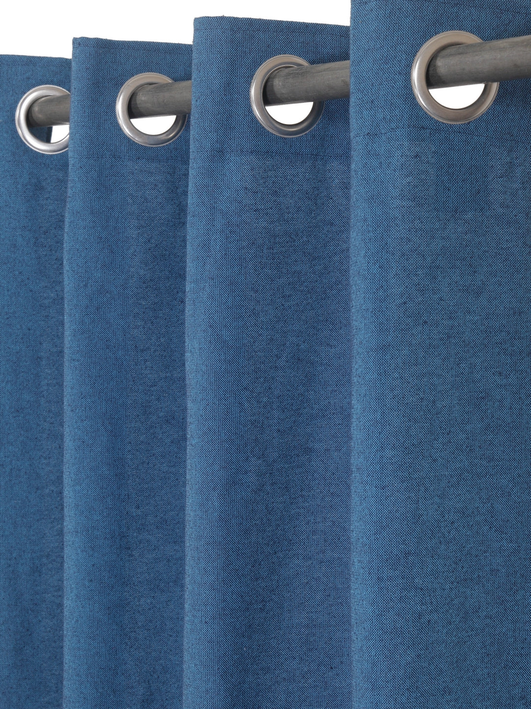Soumya 100% Cotton Solid Blue Eyelet Curtain, Pack of 1