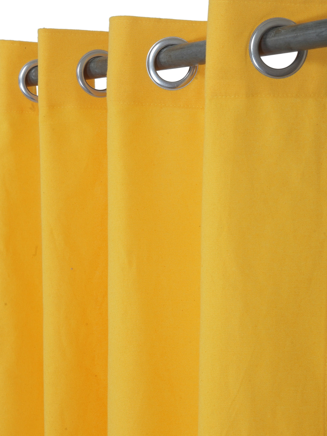 Soumya 100% Cotton Solid Yellow Eyelet Curtain, Pack of 1