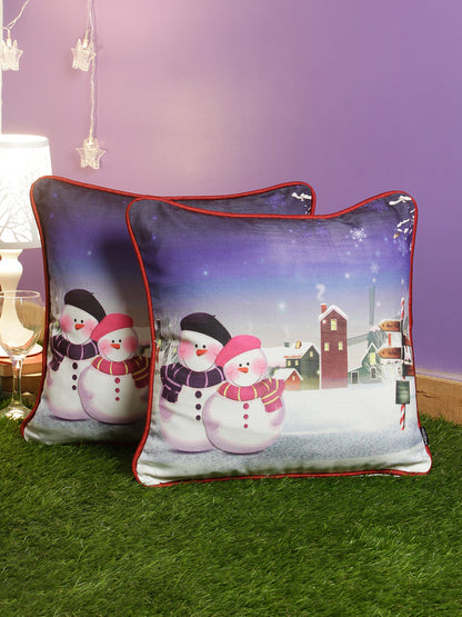 Premium Blue & White Digital Printed Cushion Cover Set