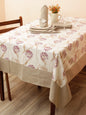 Premium Cotton Printed Design 6 Seater Dinning Table Cover- 1 pc Table Cover with 6 pcs Napkins