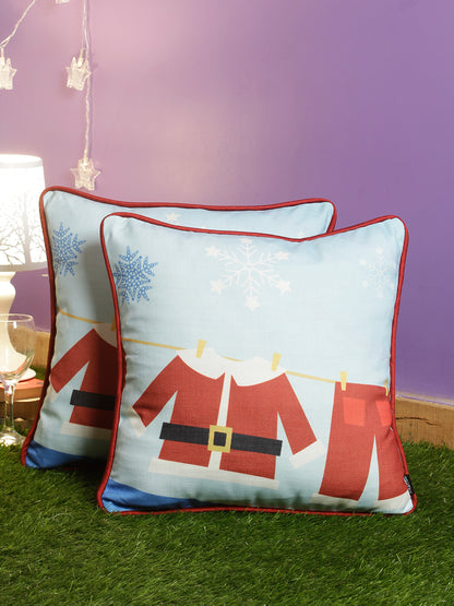 Premium Light Blue Digital Printed Cushion Cover Set