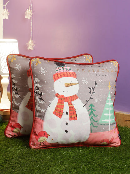 Premium Grey & White Digital Printed Cushion Cover Set