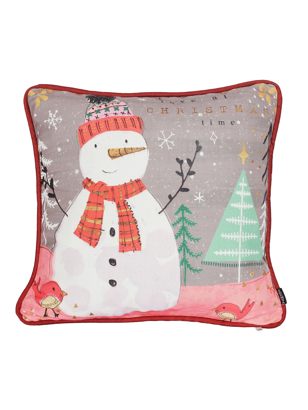 Premium Grey & White Digital Printed Cushion Cover Set