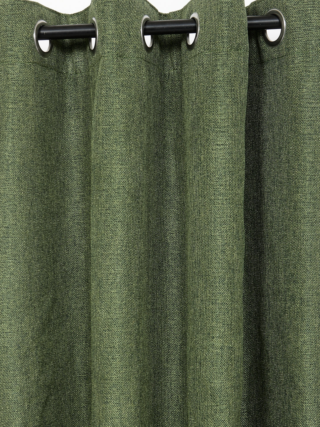 Soumya Premium Jute Finish Solid Green Color Curtain, Pack of 1