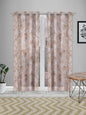 Sheer Printed curtain in Rust color made with  Polylinen Material , Curtain - 1 pc