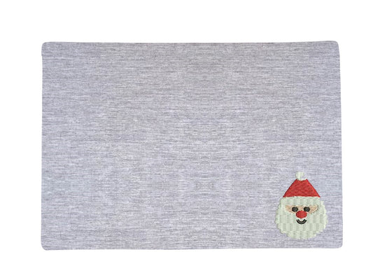 Premium Grey Color Santa Printed Table Placemat Set