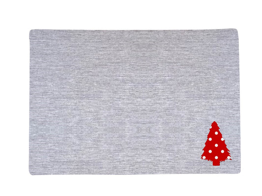 Premium Grey Color Christmas Tree Printed Table Placemat Set