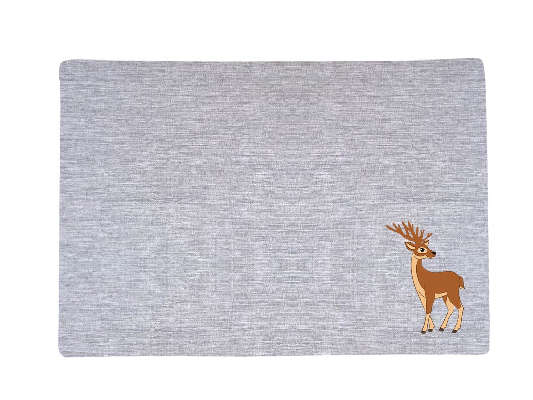 Premium Grey Color Reindeer Printed Table Placemat Set