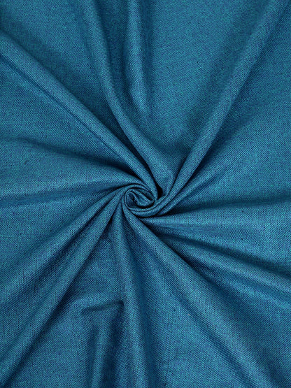 Soumya Premium Jute Finish Solid Blue Color Curtain, Pack of 1