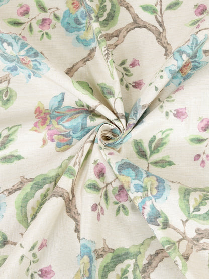 Soumya Floral Jute Digital Printed Premium Firozi Eyelet Curtain, Pack of 1