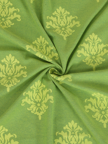 Mix n Match Cotton Abstract Design Green Color Diwan Set, 1 Diwan Sheet, 2 Bolster Cover, 3 Cushion Covers