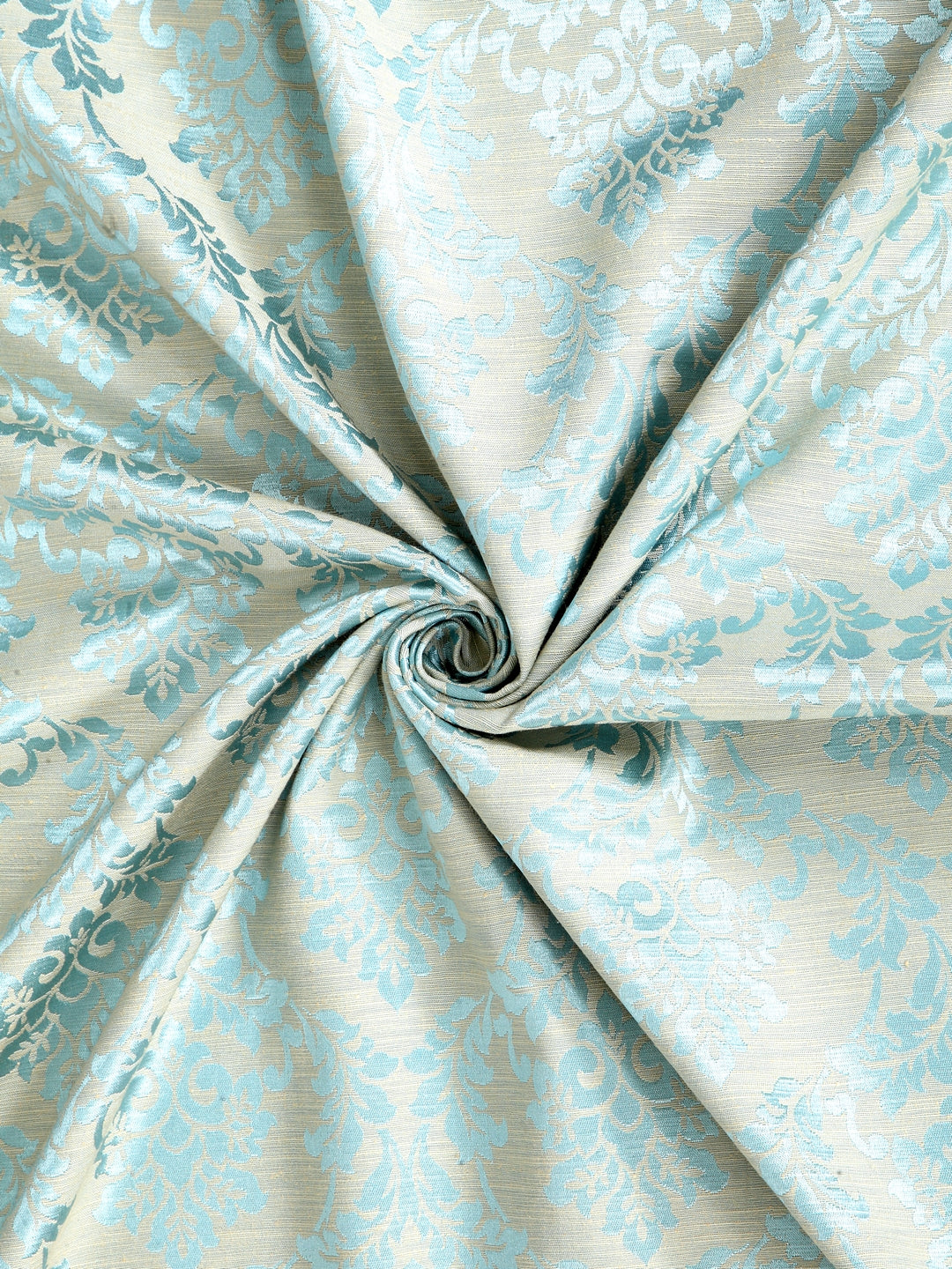 Soumya Hi end Satin Finish Premium Fabric Self Design Blue Color Curtain, 1 pc