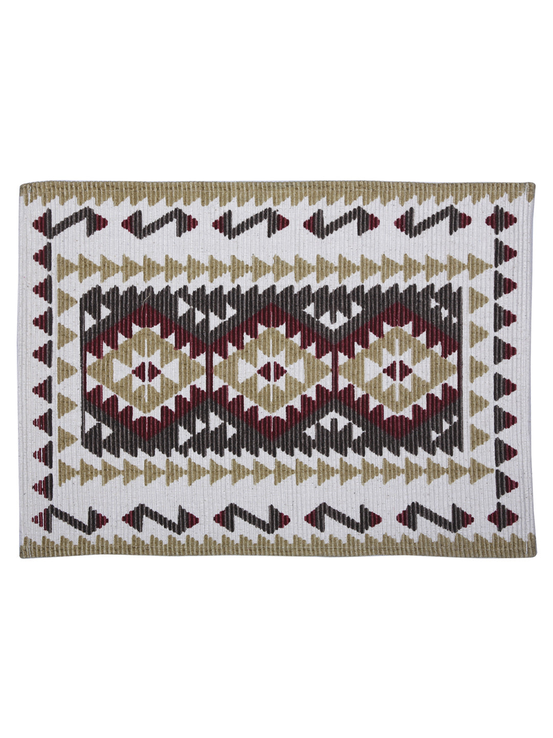 Table Placemats in Mehroon/Grey color made with  Cotton Material , Kitchen Linen - 6 Pcs Set