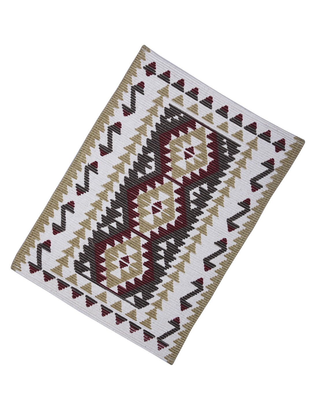 Table Placemats in Mehroon/Grey color made with  Cotton Material , Kitchen Linen - 6 Pcs Set