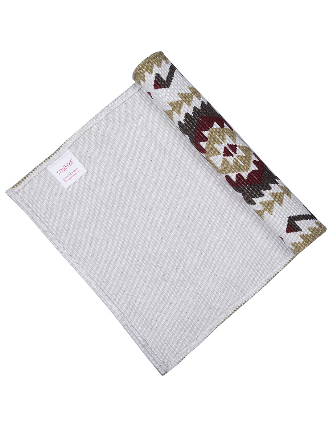 Table Placemats in Mehroon/Grey color made with  Cotton Material , Kitchen Linen - 6 Pcs Set