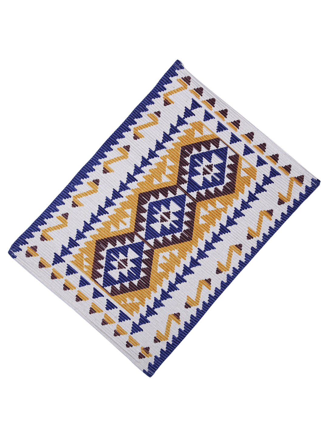 Table Placemats in Yellow/Blue color made with  Cotton Material , Kitchen Linen - 6 Pcs Set