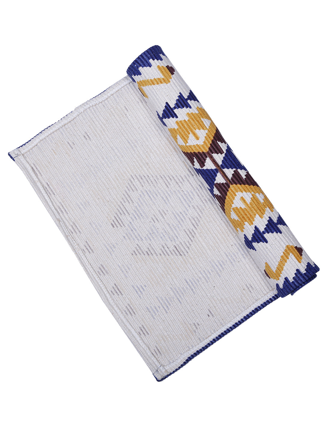 Table Placemats in Yellow/Blue color made with  Cotton Material , Kitchen Linen - 6 Pcs Set