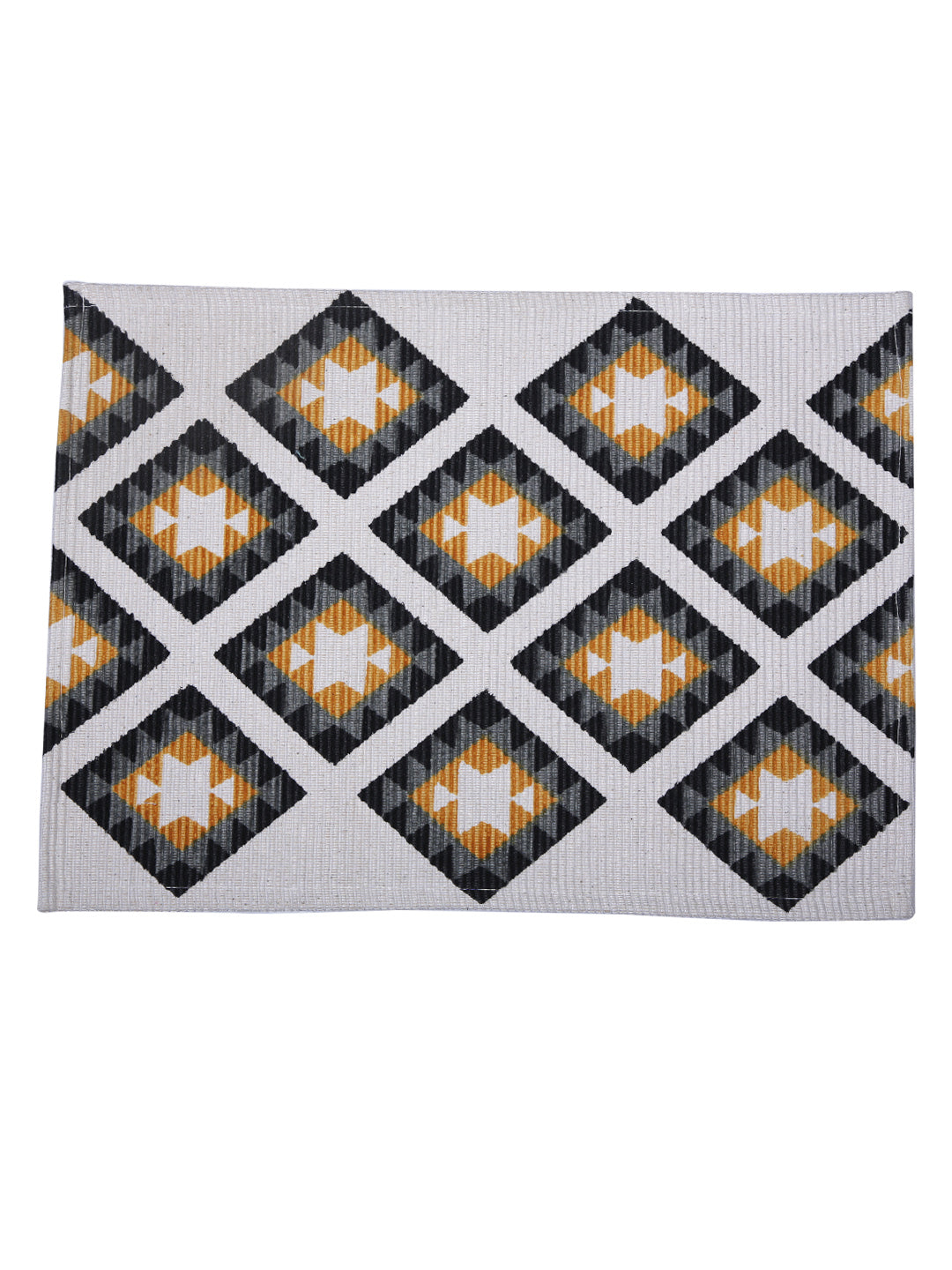 Table Placemats in Black/Grey color made with  Cotton Material , Kitchen Linen - 6 Pcs Set