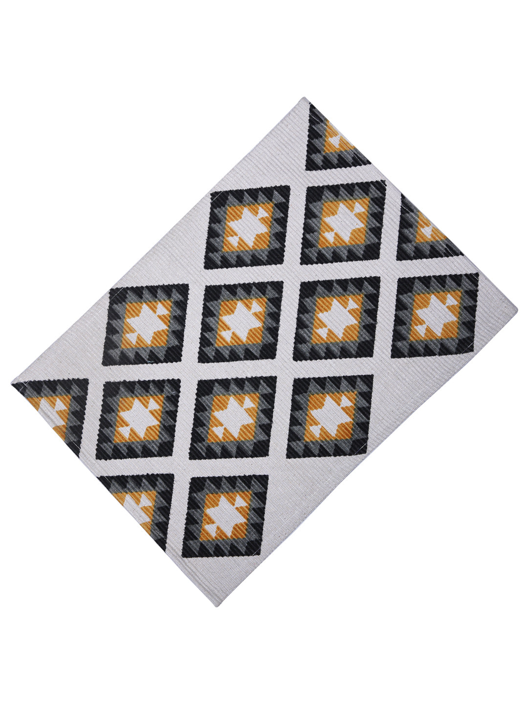 Table Placemats in Black/Grey color made with  Cotton Material , Kitchen Linen - 6 Pcs Set