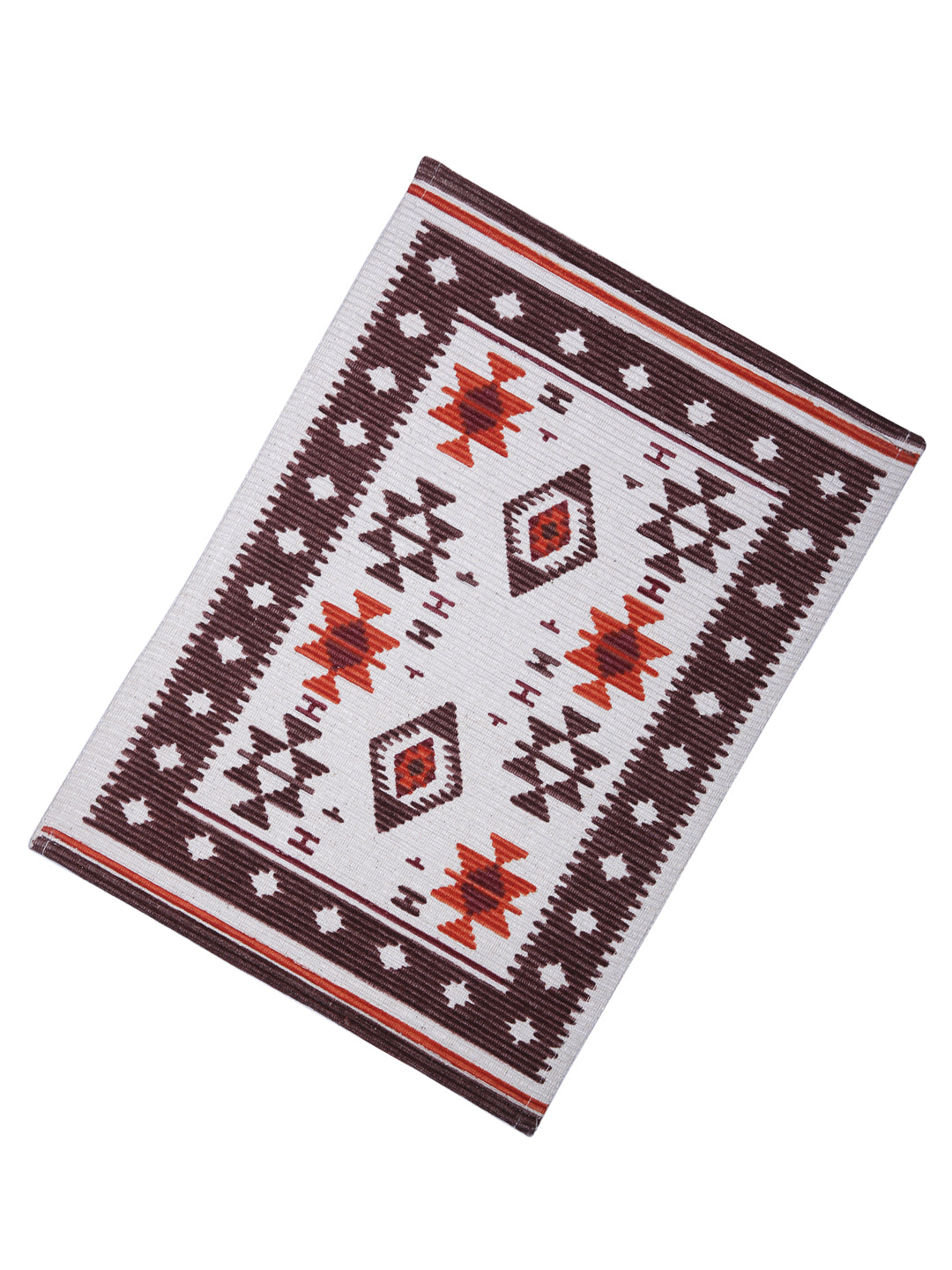Table Placemats in Brown/Orange color made with  Cotton Material , Kitchen Linen - 6 Pcs Set