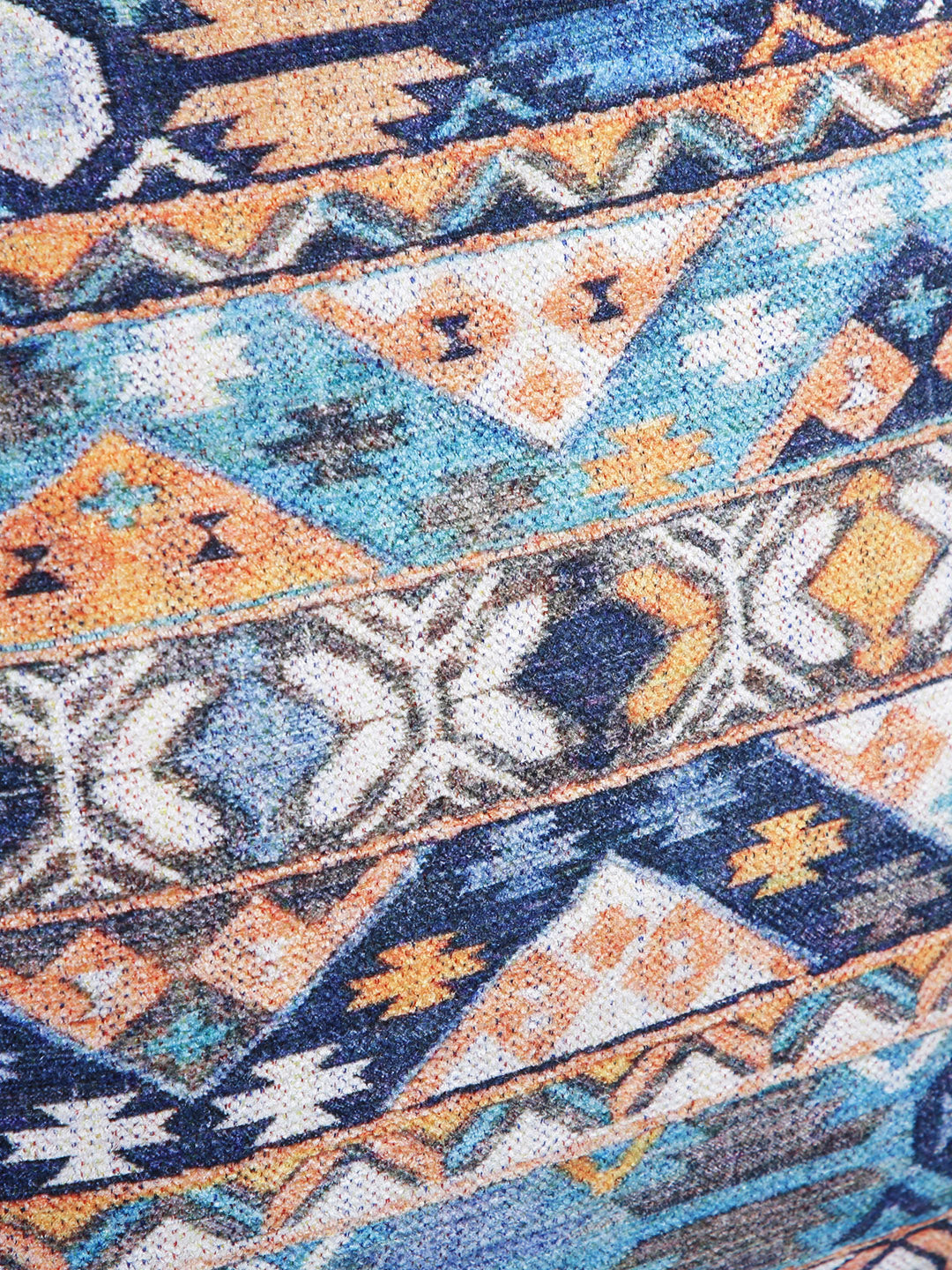 Stylish Turquoise Blue & White Color Ethnic Motifs Square Cushion Covers - 2pcs