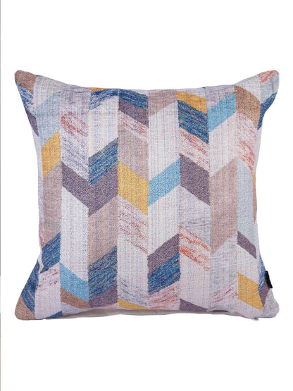 Soumya Grey & White 2 Pieces Geometric Square Cushion Covers