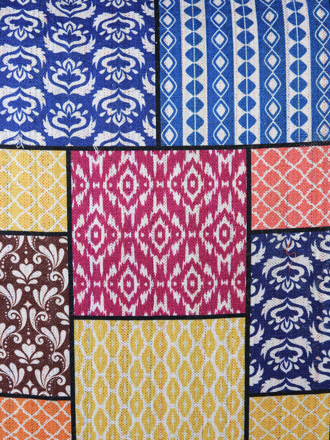 Soumya 2 Pieces Yellow & Blue Ethnic Motifs Square Cushion Covers