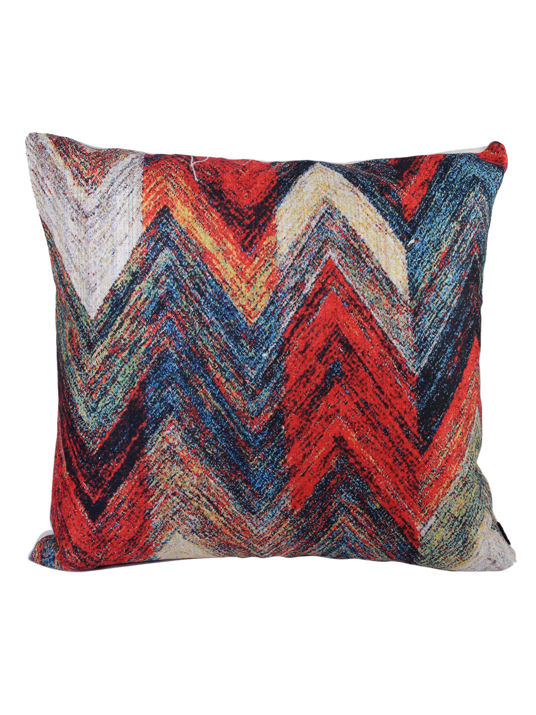 Soumya 2 Pieces Blue & Red Geometric Square Cushion Covers