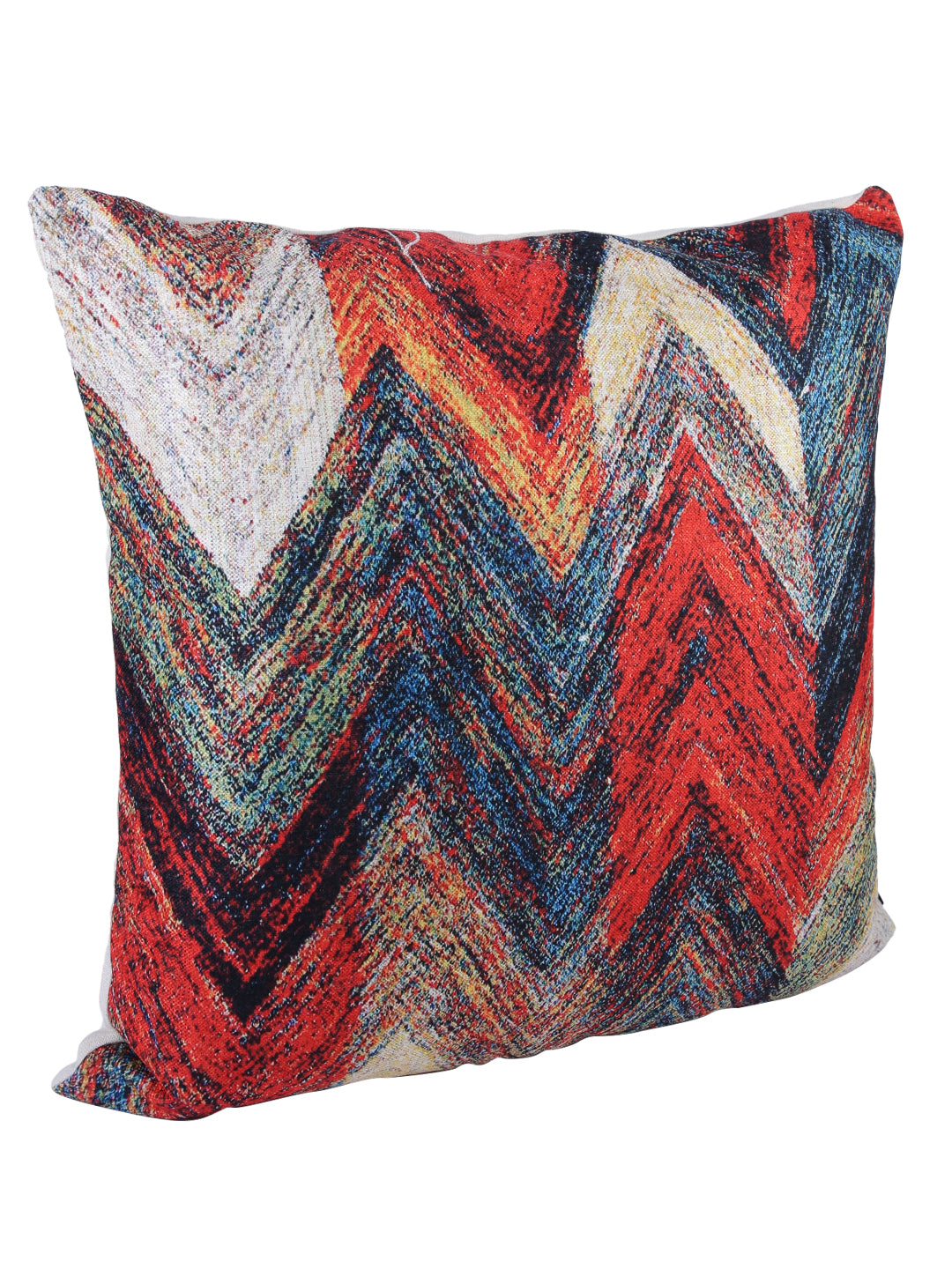 Soumya 2 Pieces Blue & Red Geometric Square Cushion Covers