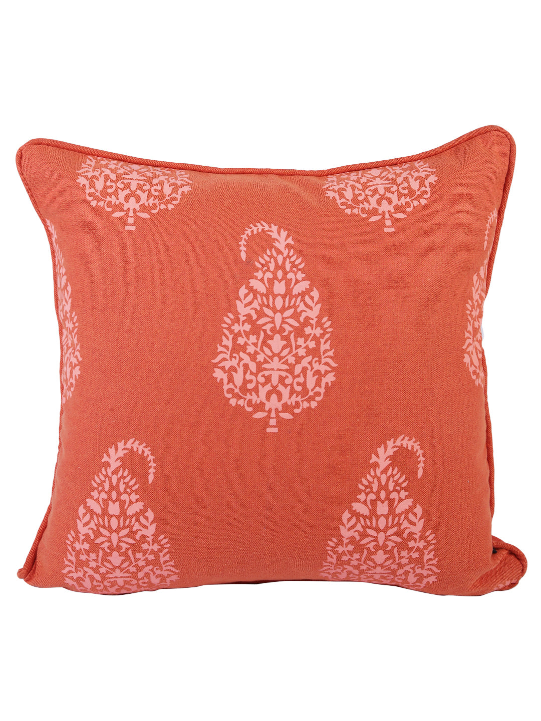 Soumya Rust 2 Pieces Ethnic Motifs Square Pure Cotton Cushion Covers