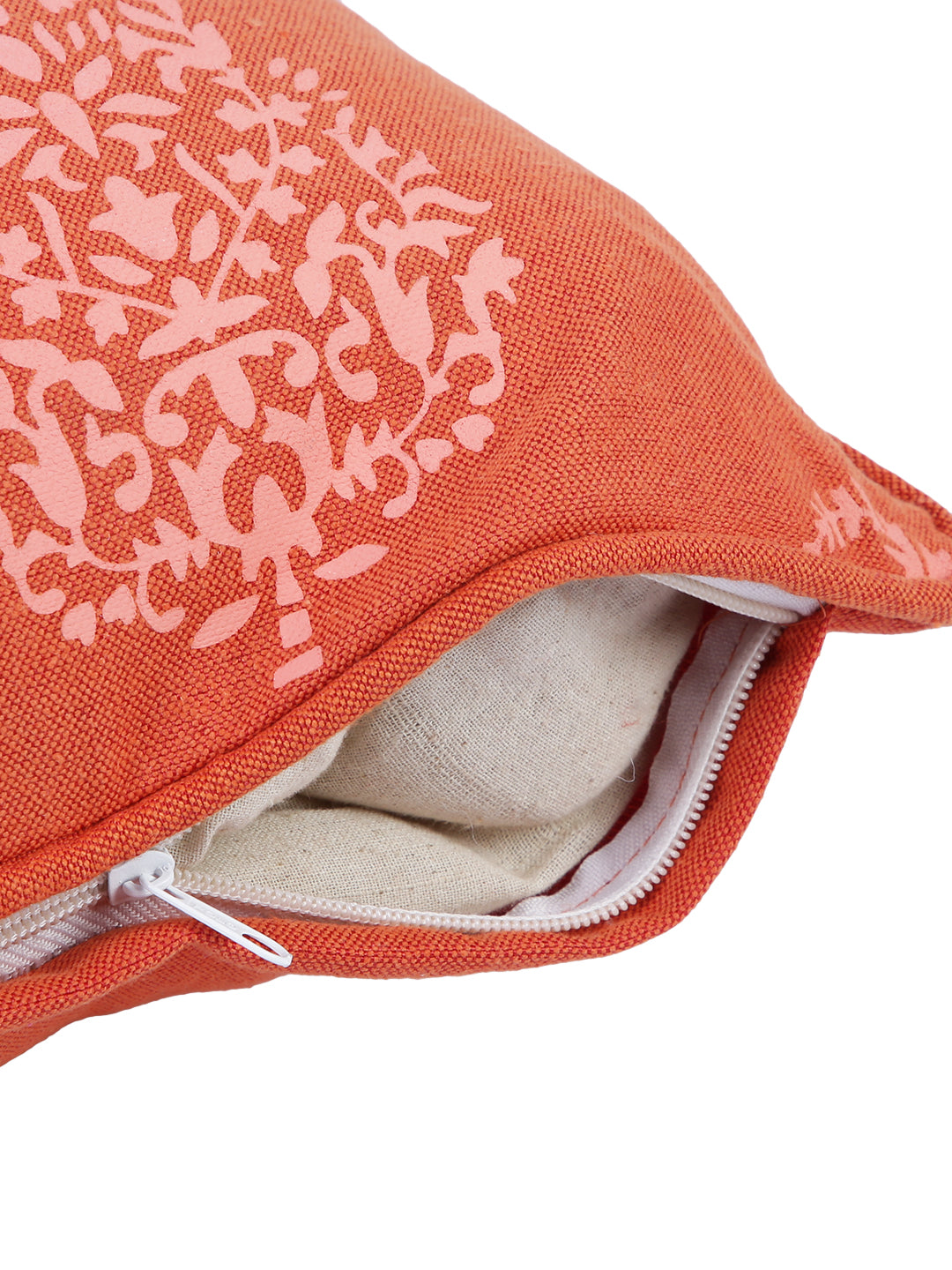 Soumya Rust 2 Pieces Ethnic Motifs Square Pure Cotton Cushion Covers