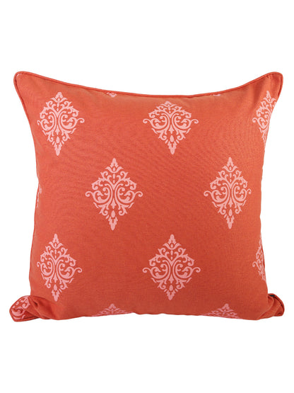 Soumya Orange & White Set of 2 Ethnic Motifs Square Cushion Covers