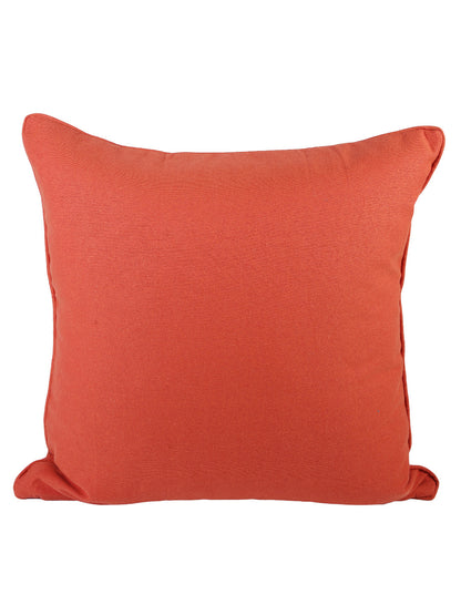 Soumya Orange & White Set of 2 Ethnic Motifs Square Cushion Covers